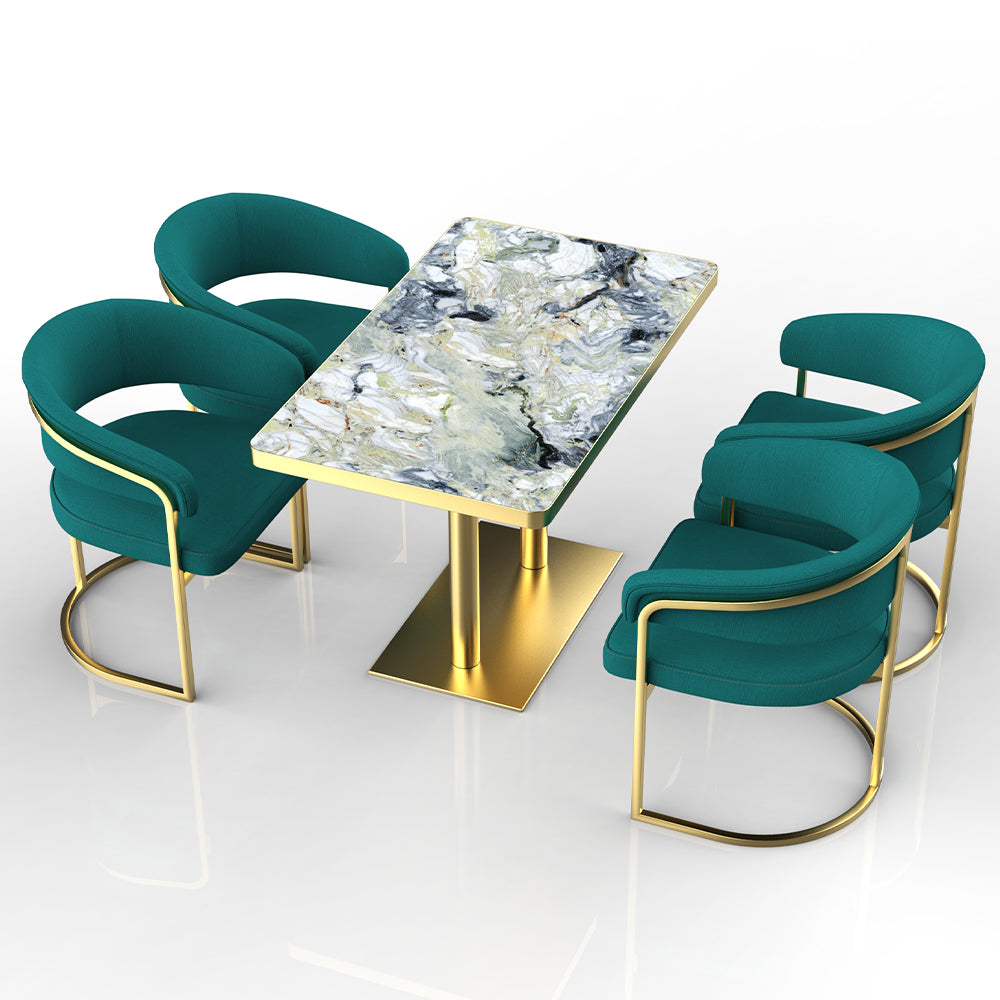 HUALIN Restaurant luxury sintered stone dining table with comfortable chairs, customizable material, color and size