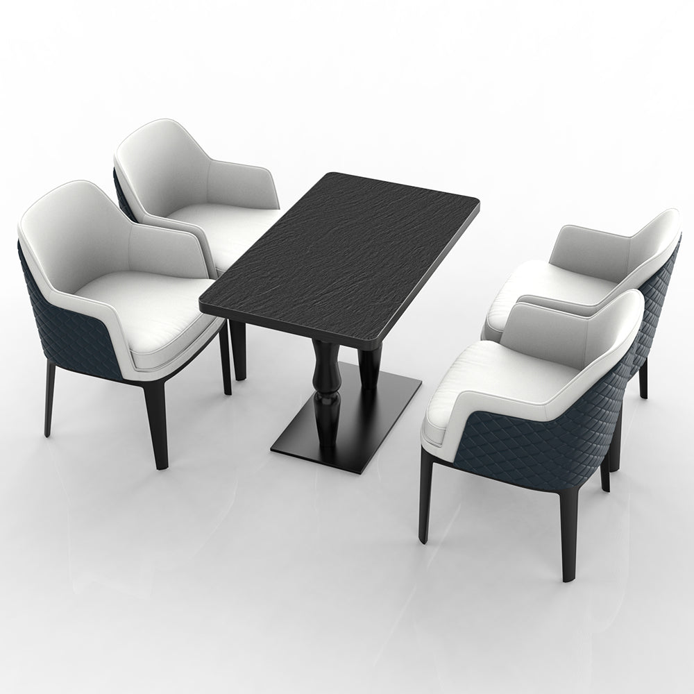 HUALIN Restaurant luxury sintered stone dining table with comfortable chairs, customizable material, color and size