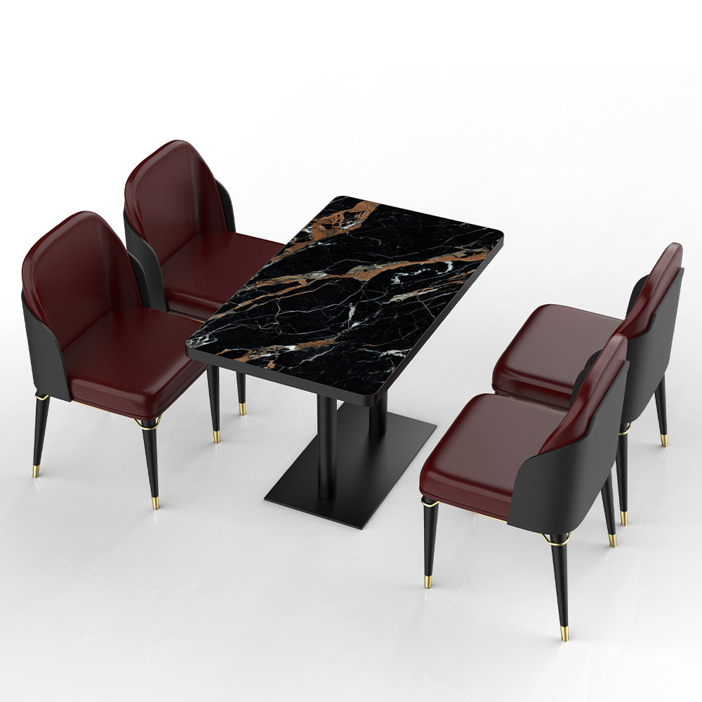 HUALIN Restaurant luxury sintered stone dining table with comfortable chairs, customizable material, color and size