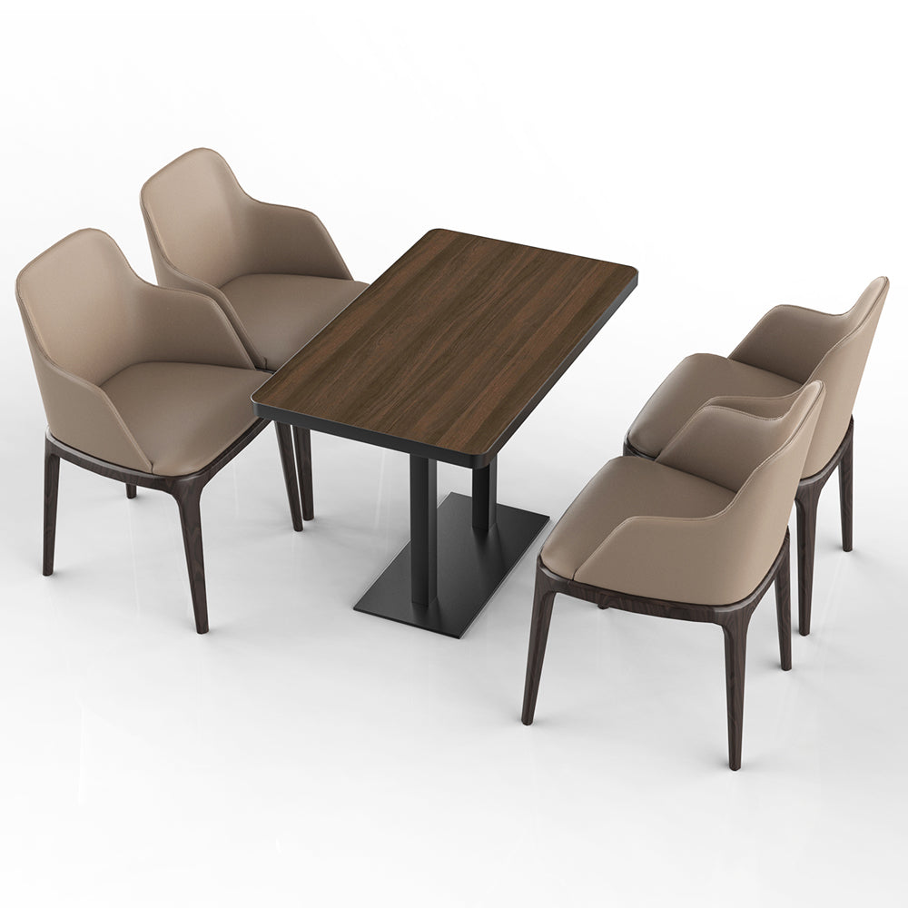 HUALIN Restaurant luxury sintered stone ceramic dining table with comfortable chair