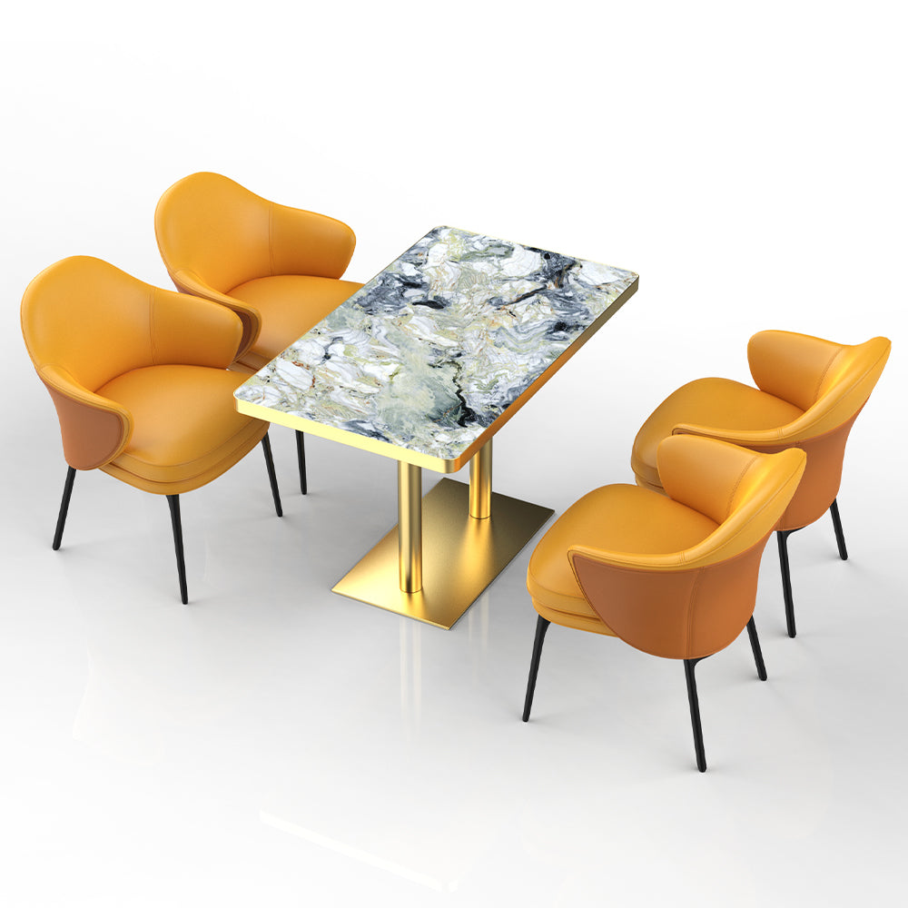 HUALIN Restaurant luxury sintered stone ceramic dining table with comfortable chair