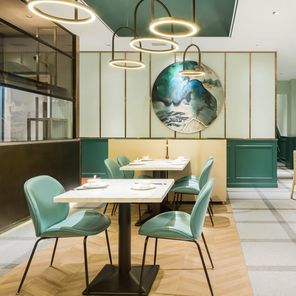 HUALIN Luxurious sintered stone dining tables, solid wood dining tables, dining chairs and comfortable booths. Customizable materials, colors and sizes
