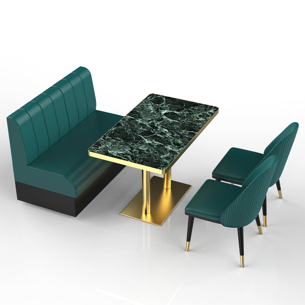 HUALIN Restaurant Luxury Sintered Stone Ceramic Dining Table And Chair Comfortable Booth