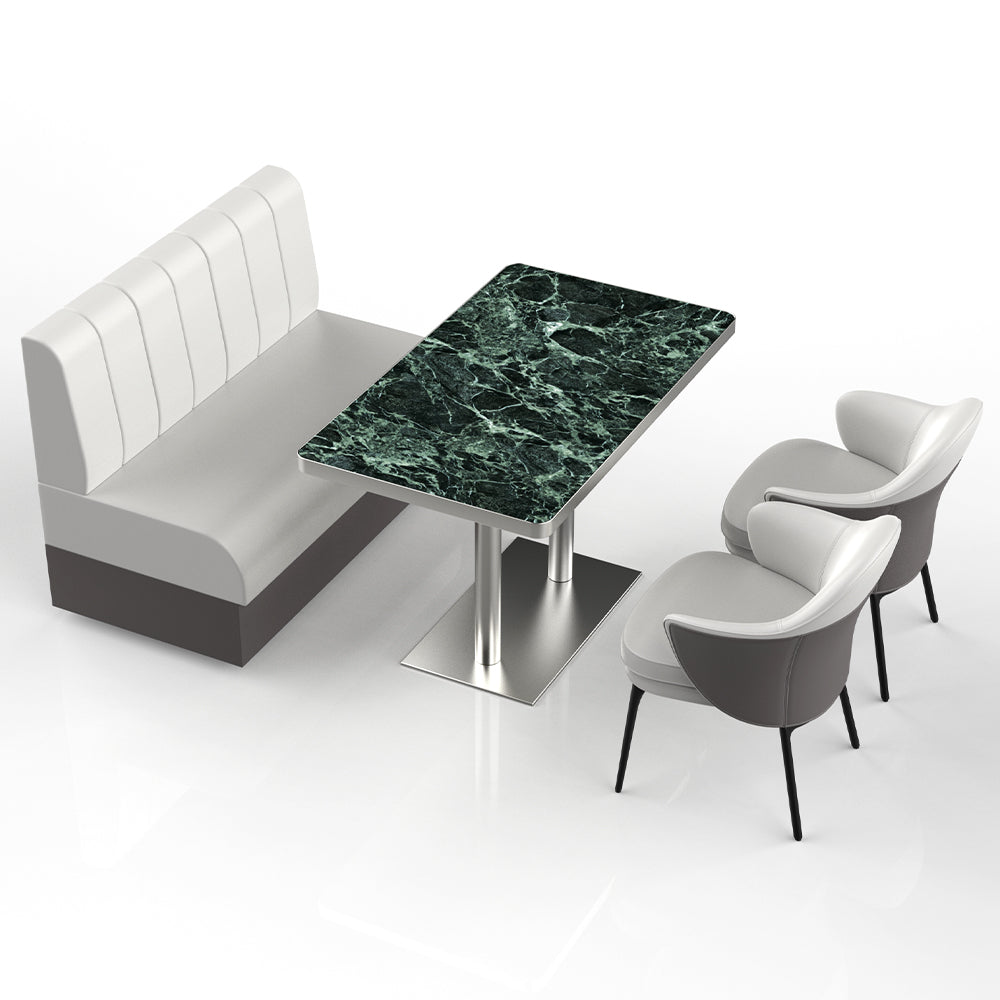 HUALIN Restaurant Luxury Sintered Stone Ceramic Dining Table And Chair Comfortable Booth
