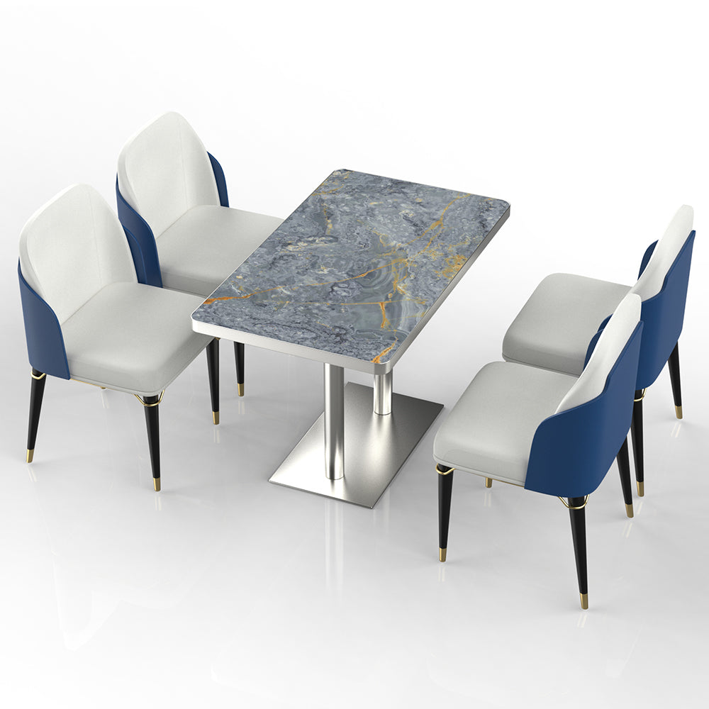 HUALIN Restaurant luxury sintered stone dining table with comfortable chairs, customizable material, color and size