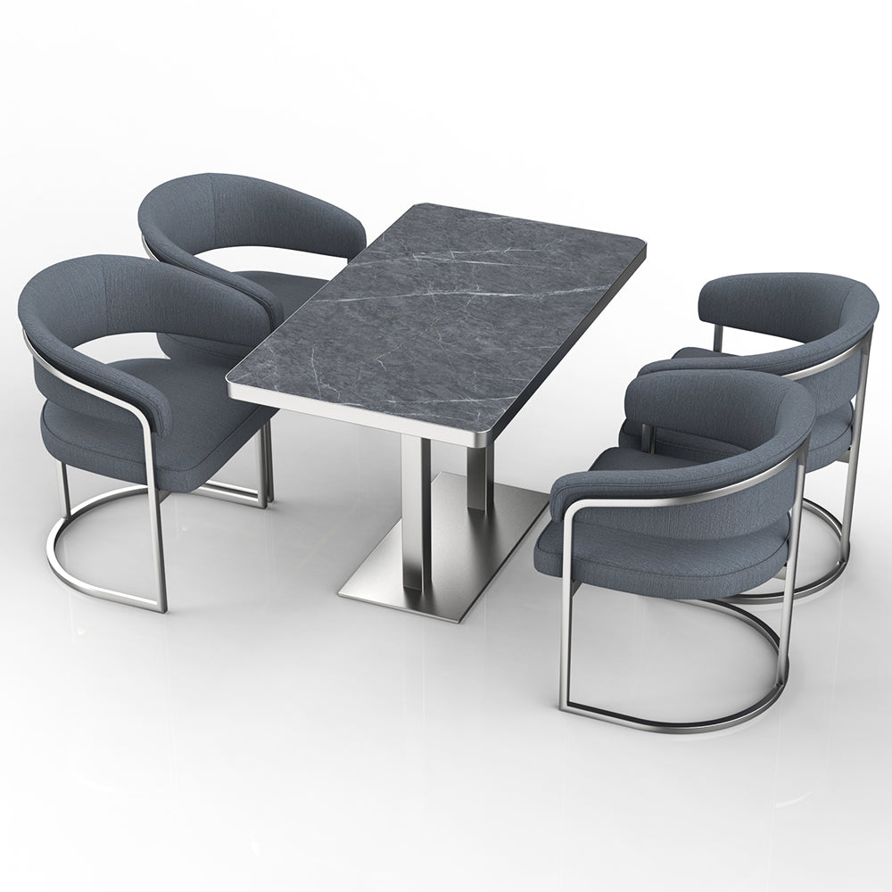 HUALIN Restaurant luxury sintered stone ceramic dining table with comfortable chair