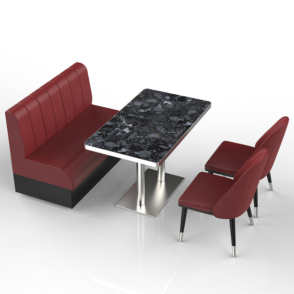 HUALIN Restaurant luxury sintered stone marble dining table chairs comfortable booths, material size color batch customization