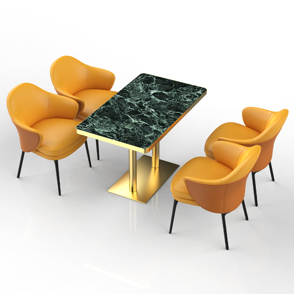 HUALIN Restaurant luxury sintered stone ceramic dining table with comfortable chair