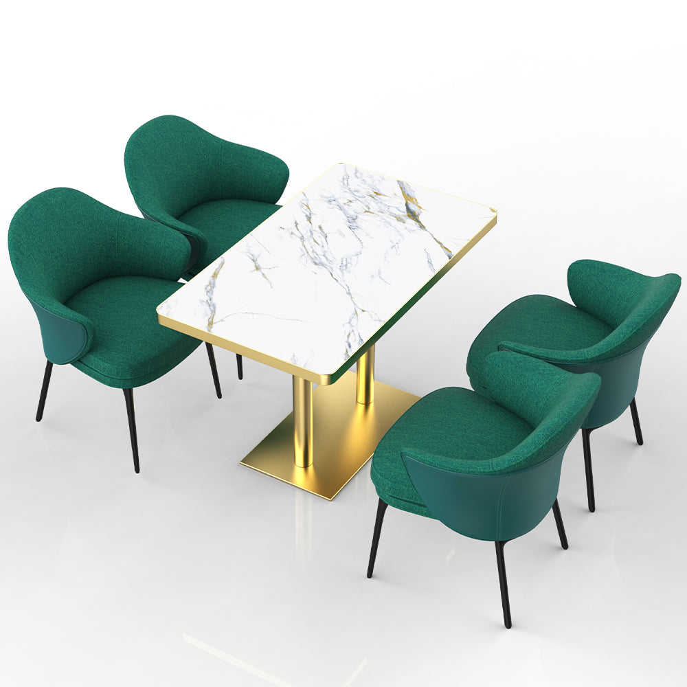 HUALIN Restaurant luxury sintered stone dining table with comfortable chairs, customizable material, color and size