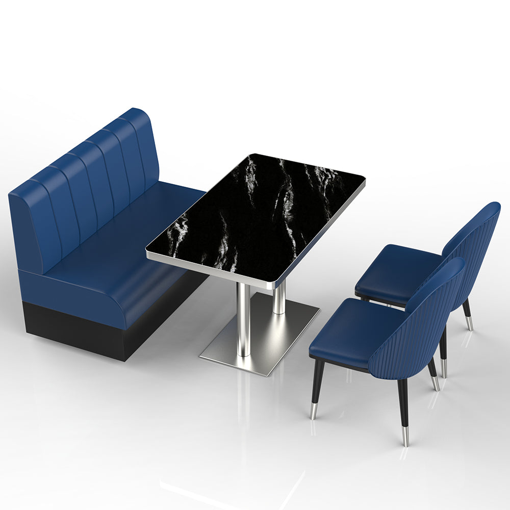HUALIN Restaurant luxury sintered stone marble dining table chairs comfortable booths, material size color batch customization