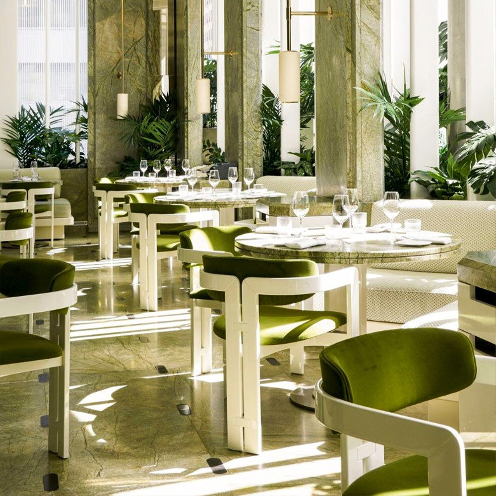 HUALIN Luxurious sintered stone dining tables, solid wood dining tables, dining chairs and comfortable booths. Customizable materials, colors and sizes