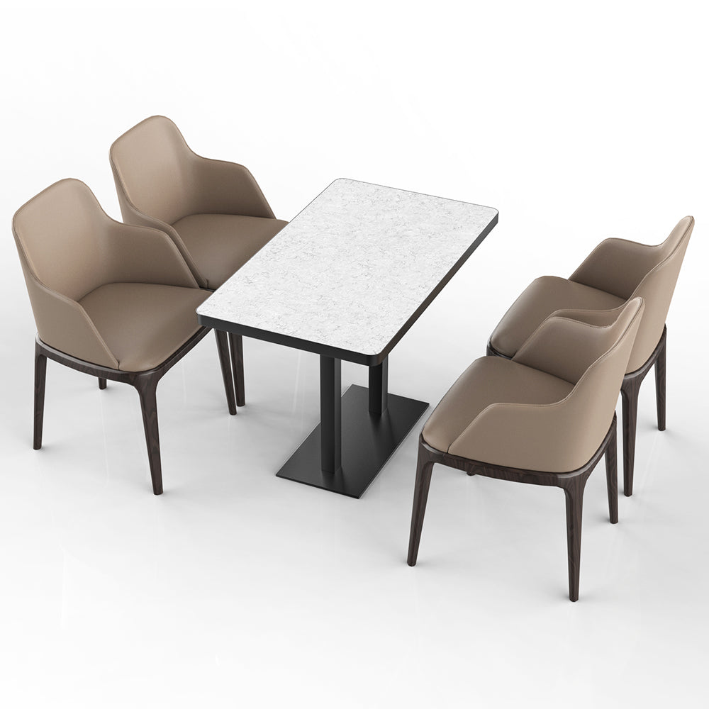 HUALIN Restaurant luxury sintered stone ceramic dining table with comfortable chair