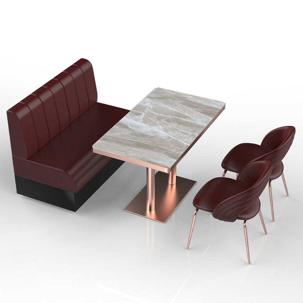 HUALIN Restaurant Luxury Sintered Stone Ceramic Dining Table And Chair Comfortable Booth