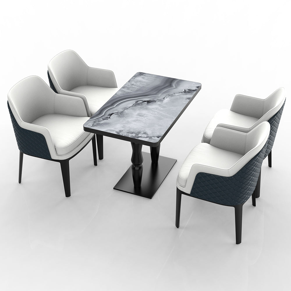 HUALIN Restaurant luxury sintered stone dining table with comfortable chairs, customizable material, color and size