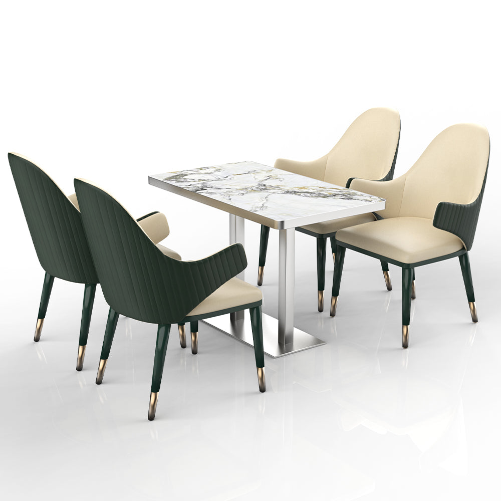 HUALIN Restaurant luxury sintered stone dining table with comfortable chairs, customizable material, color and size