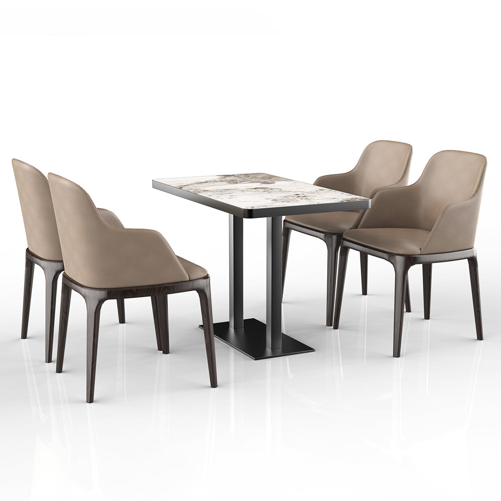 HUALIN Restaurant luxury sintered stone ceramic dining table with comfortable chair