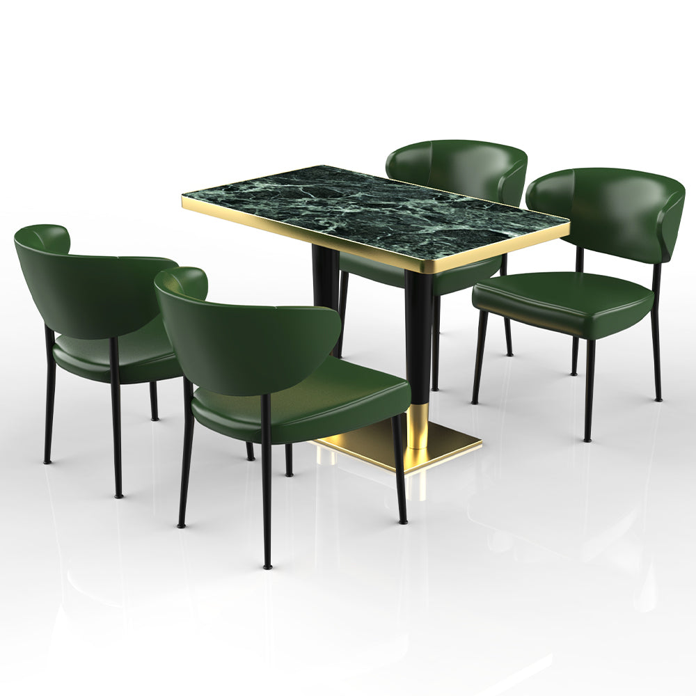 HUALIN Restaurant luxury sintered stone dining table with comfortable chairs, customizable material, color and size