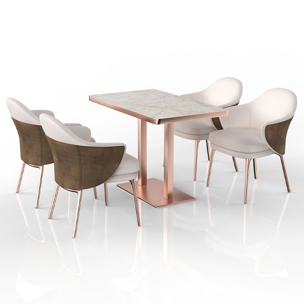 HUALIN Restaurant luxury sintered stone dining table with comfortable chairs, customizable material, color and size