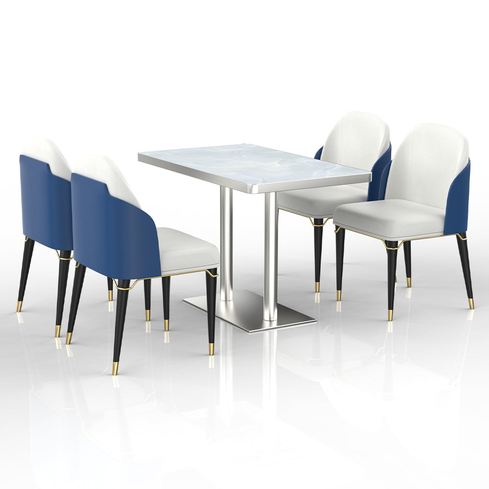 HUALIN Restaurant luxury sintered stone dining table with comfortable chairs, customizable material, color and size