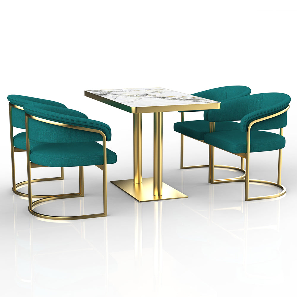 HUALIN Restaurant luxury sintered stone dining table with comfortable chairs, customizable material, color and size