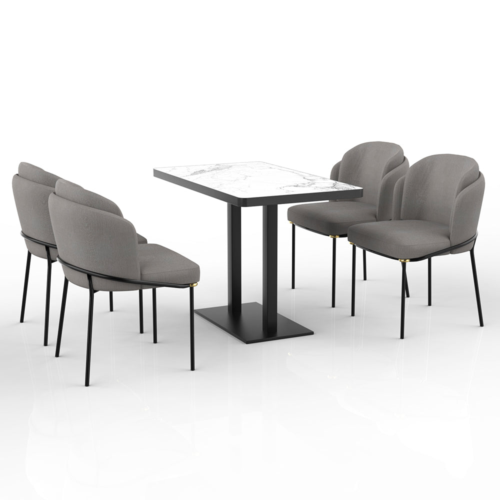 HUALIN Restaurant luxury sintered stone ceramic dining table with comfortable chair