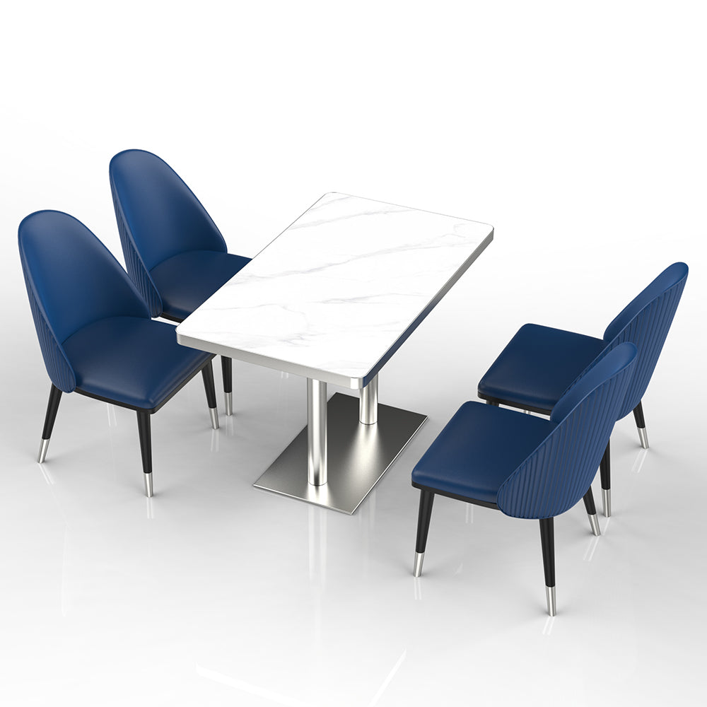 HUALIN Restaurant luxury sintered stone marble dining table chairs comfortable booths, material size color batch customization