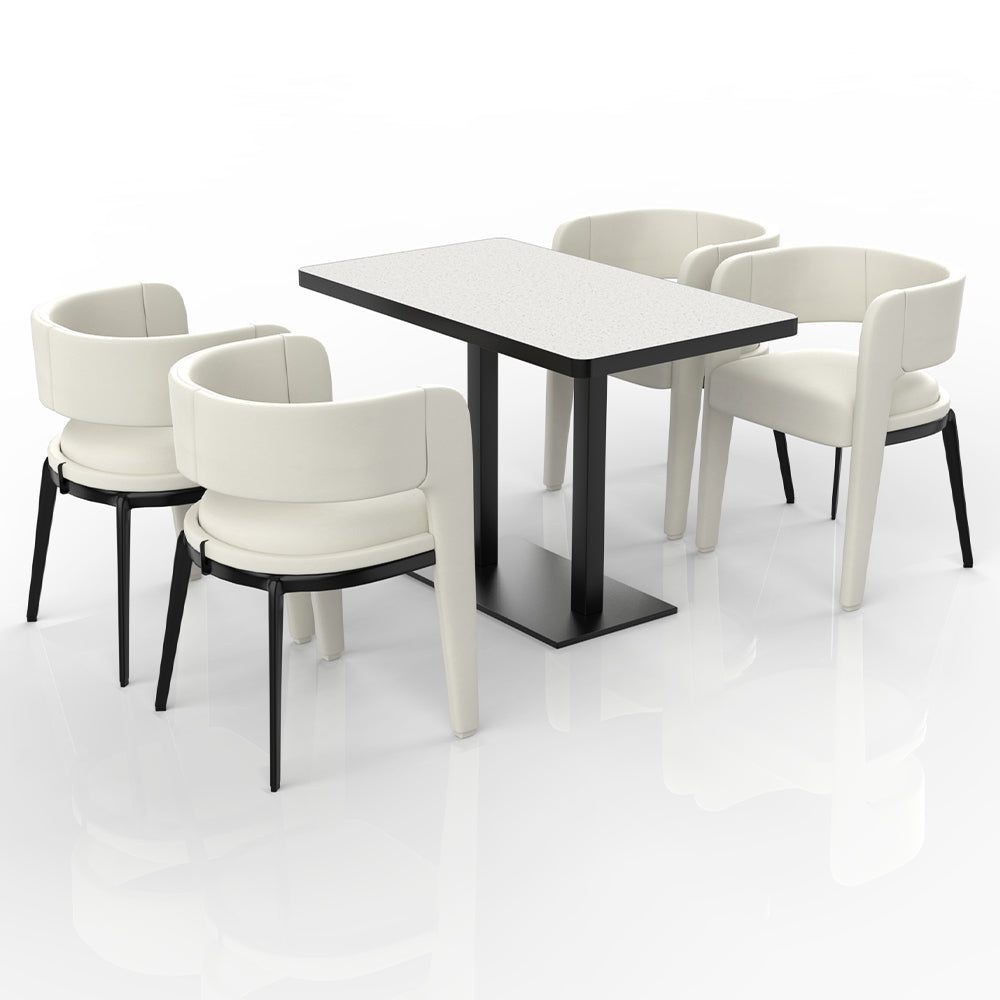 HUALIN Restaurant luxury sintered stone dining table with comfortable chairs, customizable material, color and size