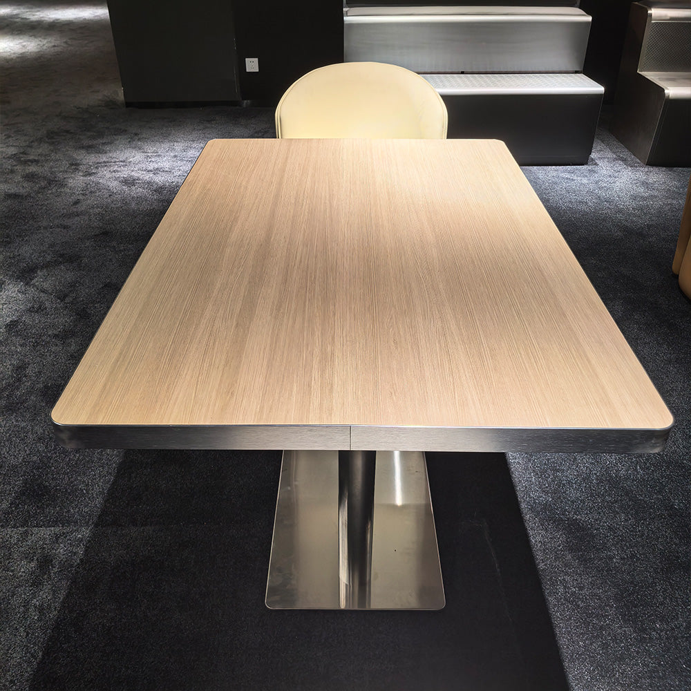 HUALIN Modern style theme restaurant luxury marble dining table with stainless steel legs, customizable size and color
