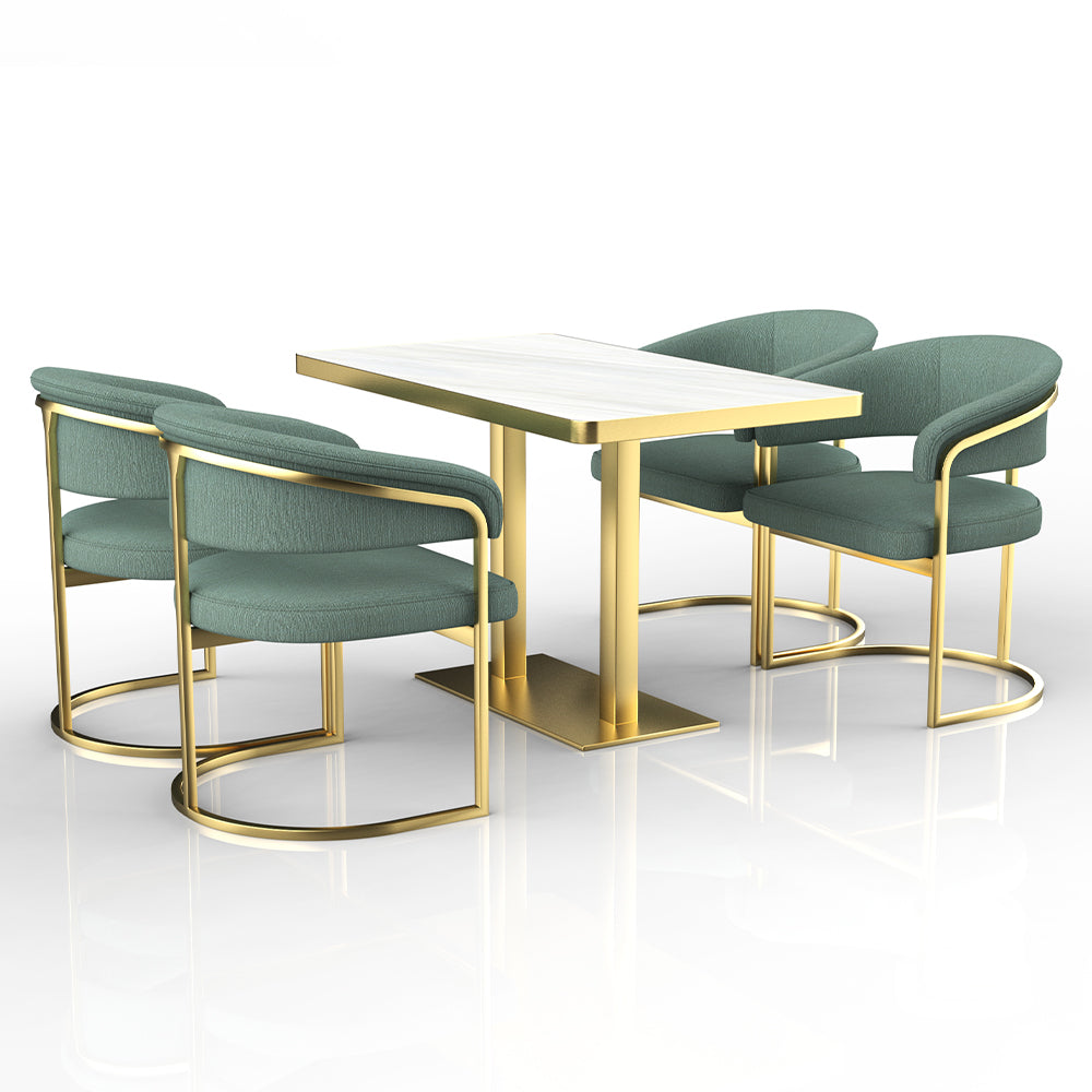 HUALIN Restaurant luxury sintered stone ceramic dining table with comfortable chair