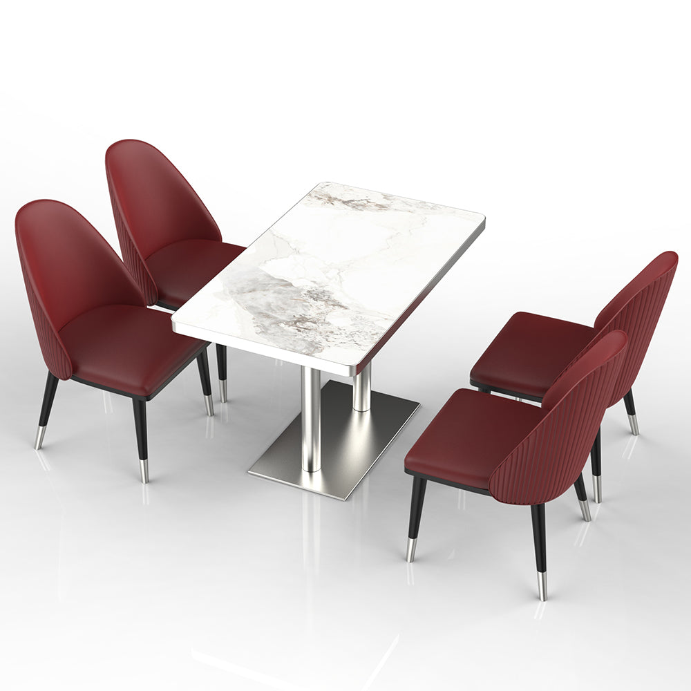 HUALIN Restaurant luxury sintered stone marble dining table chairs comfortable booths, material size color batch customization