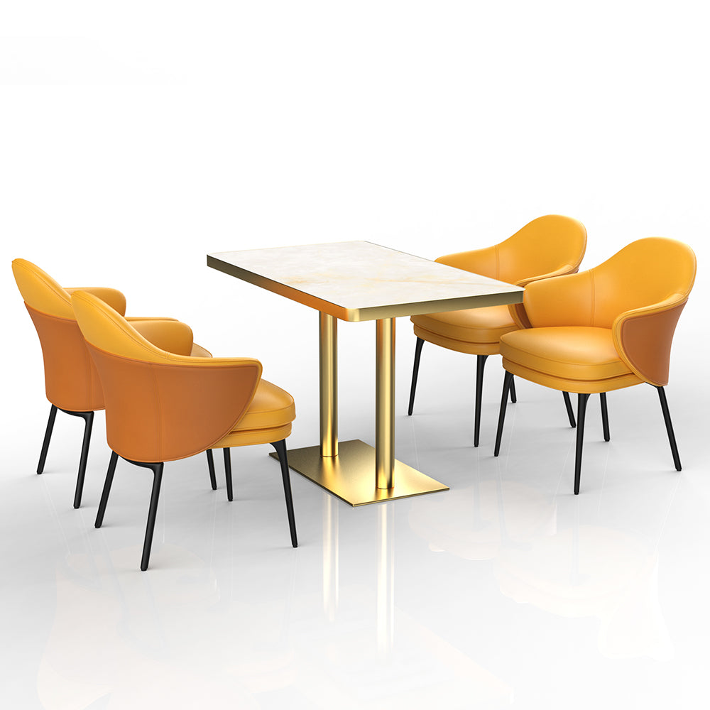HUALIN Restaurant luxury sintered stone ceramic dining table with comfortable chair