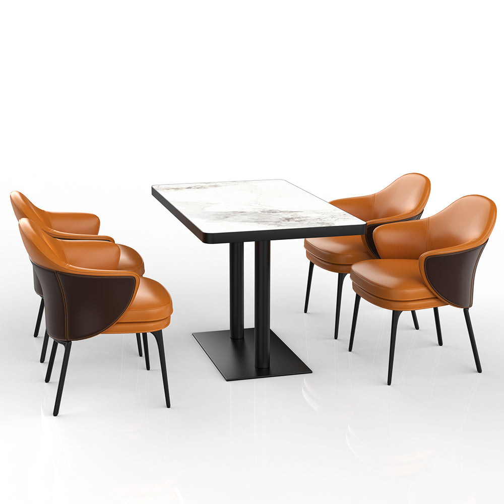 HUALIN Restaurant luxury sintered stone ceramic dining table with comfortable chair