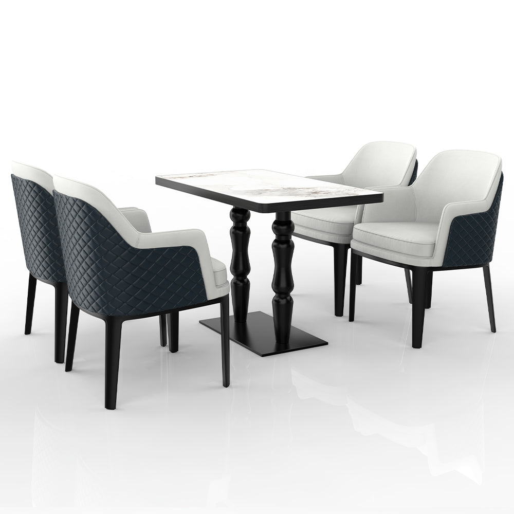 HUALIN Restaurant luxury sintered stone dining table with comfortable chairs, customizable material, color and size