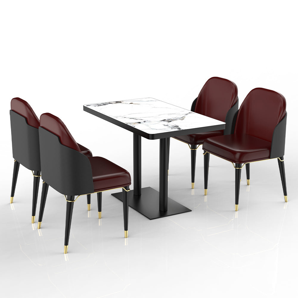 HUALIN Restaurant luxury sintered stone dining table with comfortable chairs, customizable material, color and size
