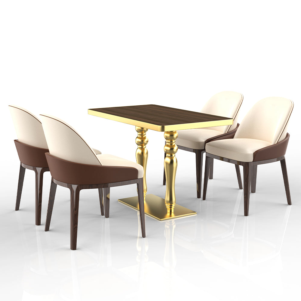 HUALIN Restaurant luxury sintered stone dining table with comfortable chairs, customizable material, color and size