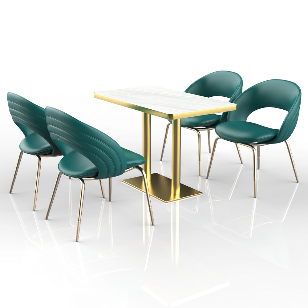HUALIN Restaurant luxury sintered stone dining table with comfortable chairs, customizable material, color and size