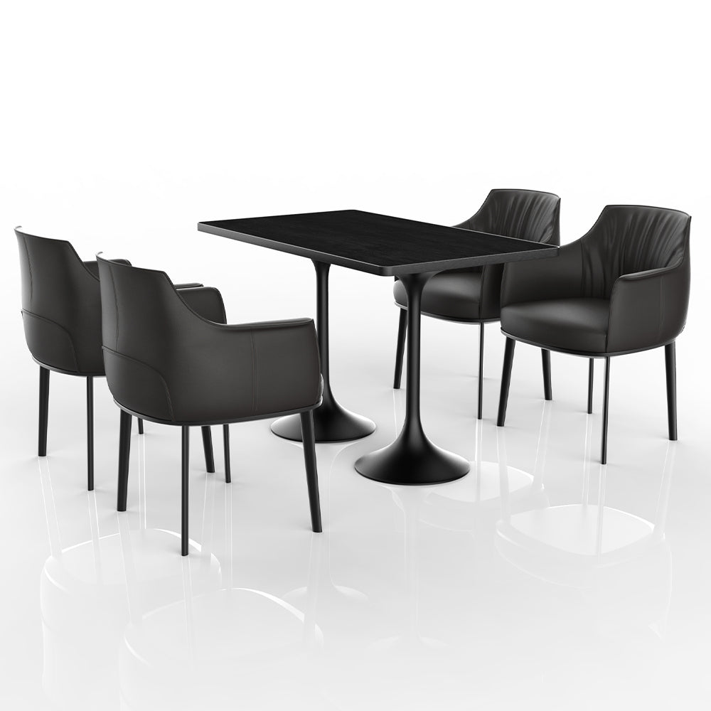 HUALIN Restaurant luxury sintered stone ceramic dining table with comfortable chair