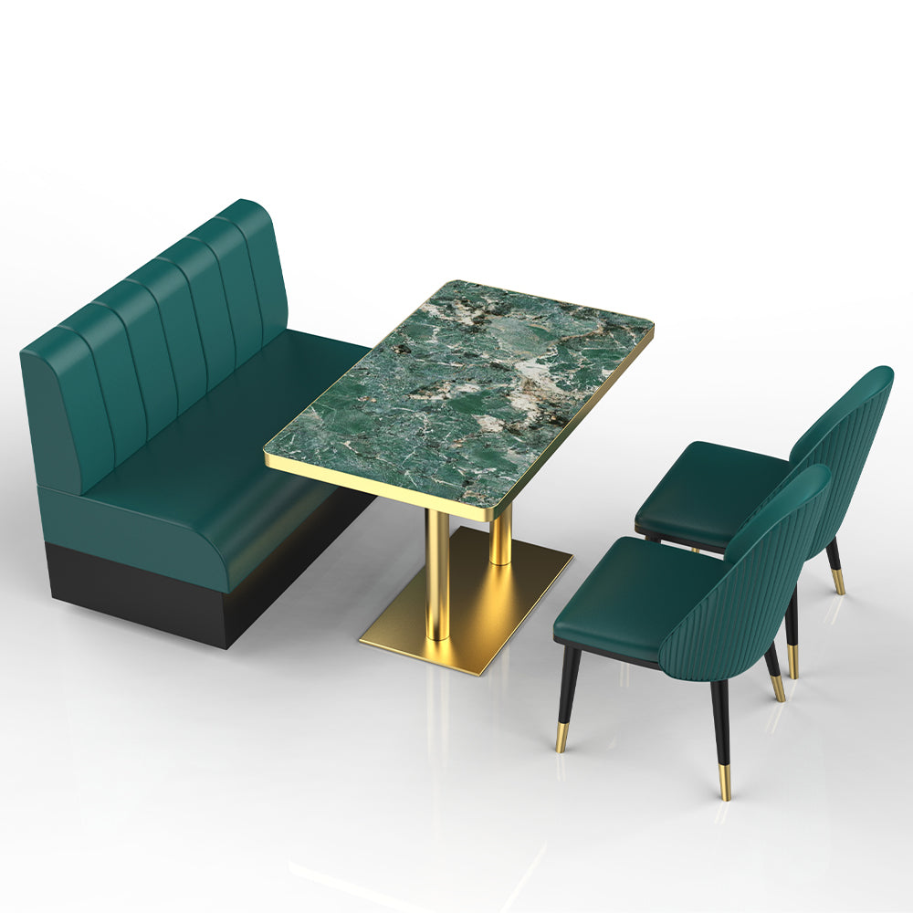 HUALIN Restaurant Luxury Sintered Stone Ceramic Dining Table And Chair Comfortable Booth