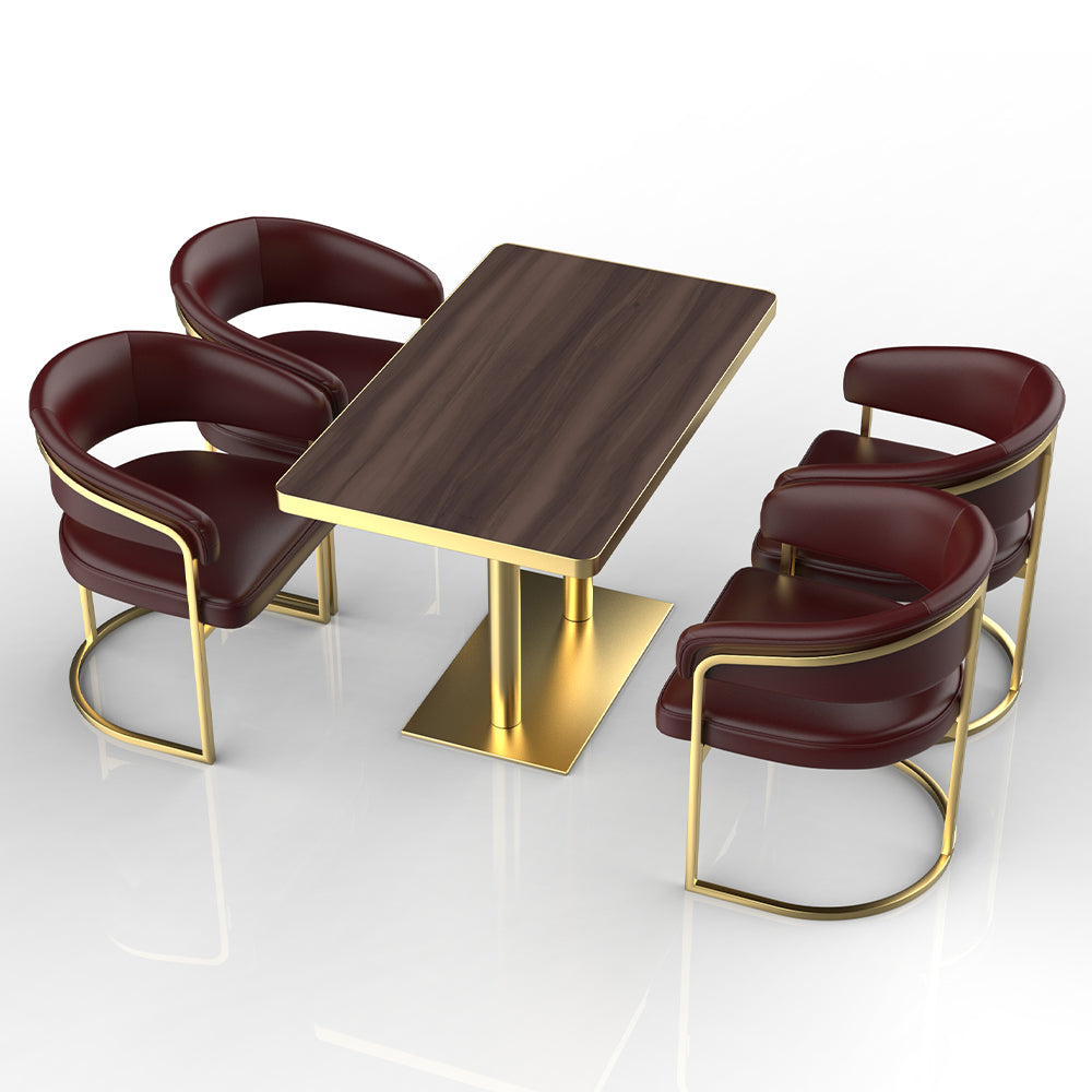 HUALIN Restaurant luxury sintered stone dining table with comfortable chairs, customizable material, color and size