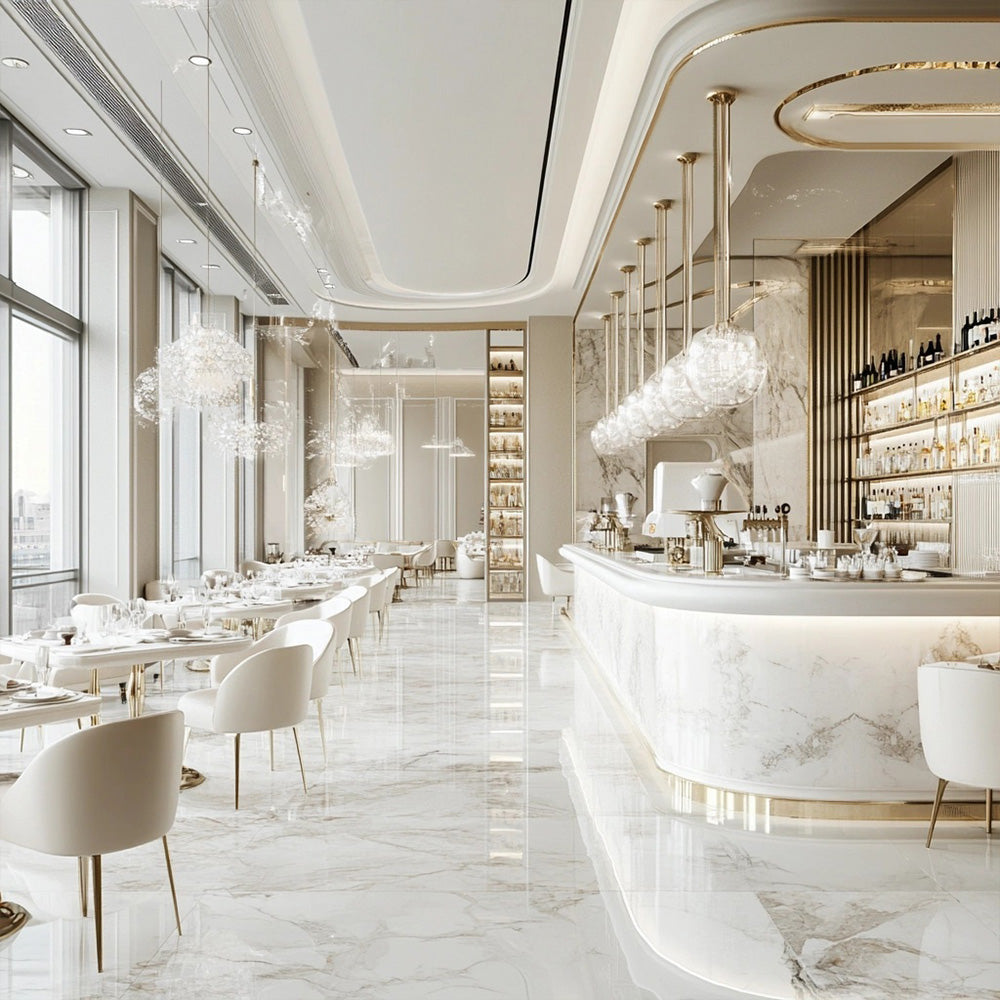 HUALIN Luxurious sintered stone dining tables, solid wood dining tables, dining chairs and comfortable booths. Customizable materials, colors and sizes