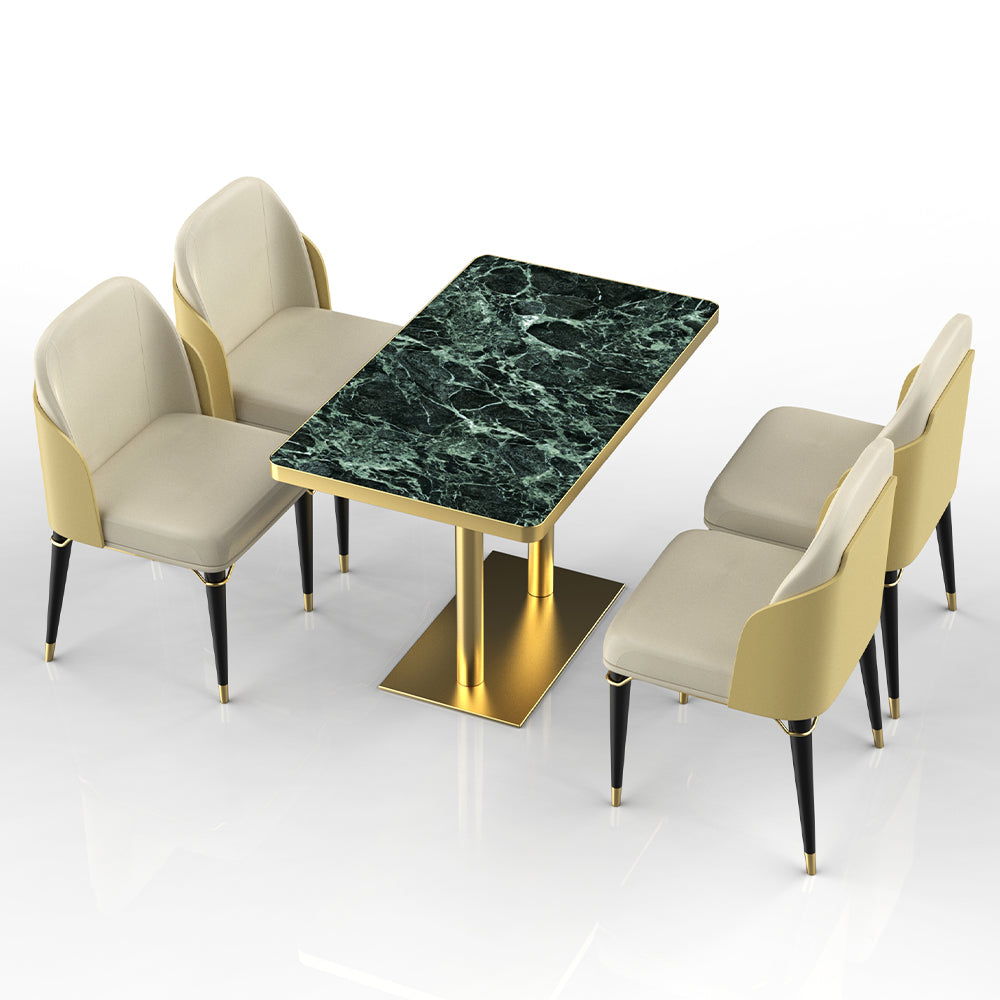 HUALIN Restaurant luxury sintered stone dining table with comfortable chairs, customizable material, color and size