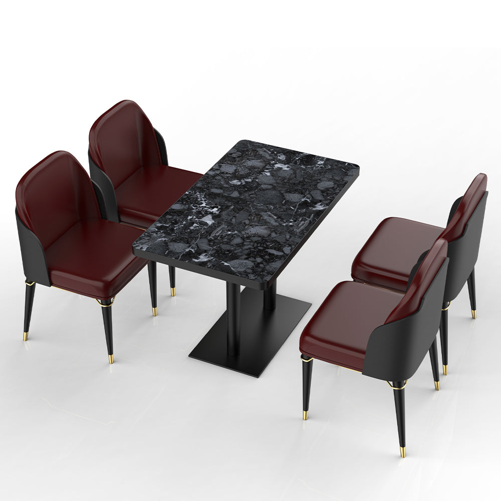 HUALIN Restaurant luxury sintered stone dining table with comfortable chairs, customizable material, color and size