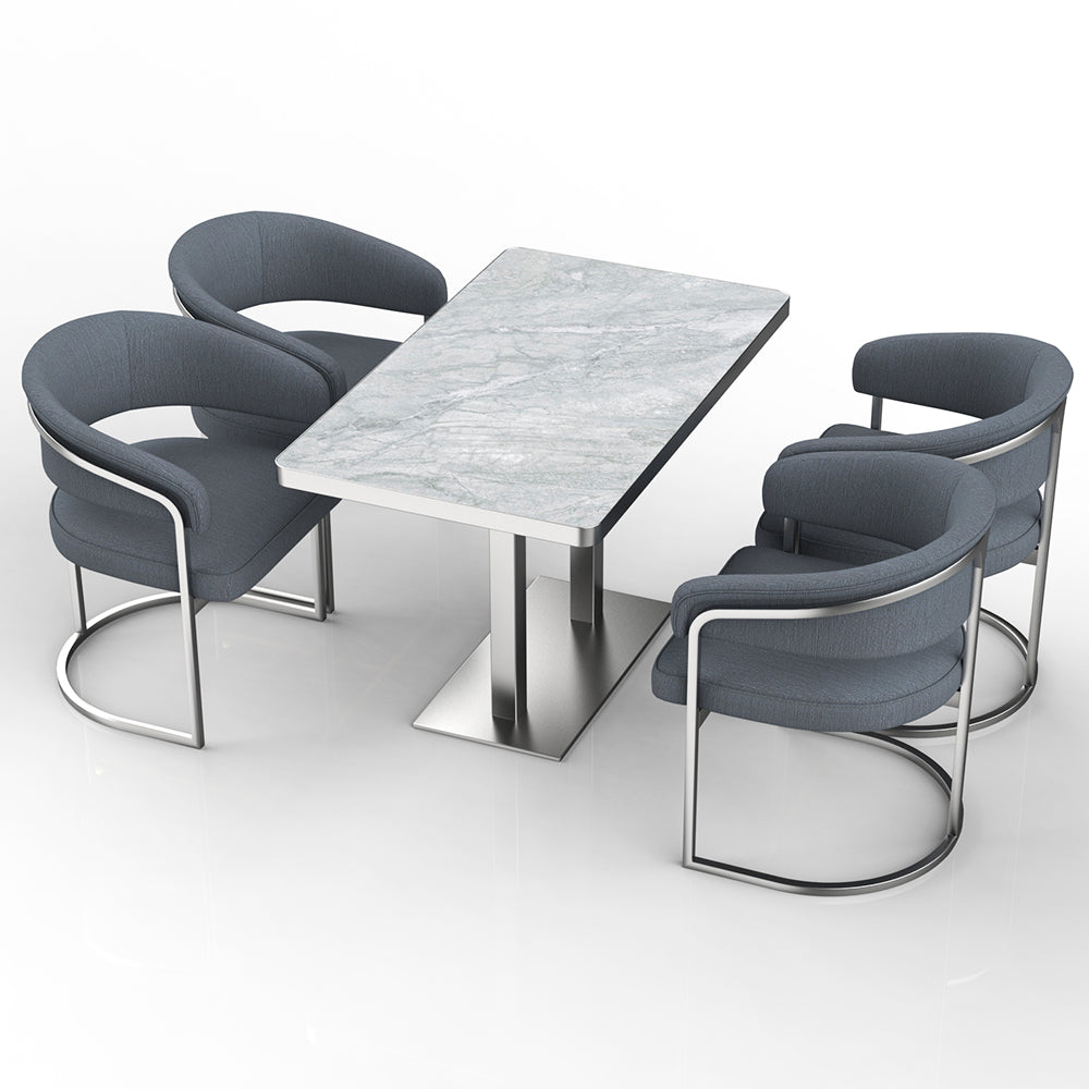HUALIN Restaurant luxury sintered stone ceramic dining table with comfortable chair
