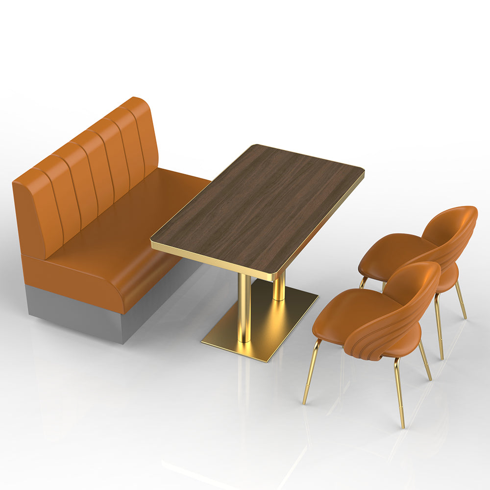 HUALIN Restaurant Luxury Sintered Stone Ceramic Dining Table And Chair Comfortable Booth
