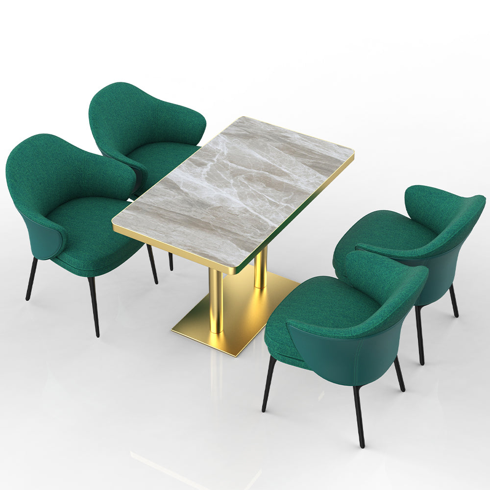 HUALIN Restaurant luxury sintered stone dining table with comfortable chairs, customizable material, color and size