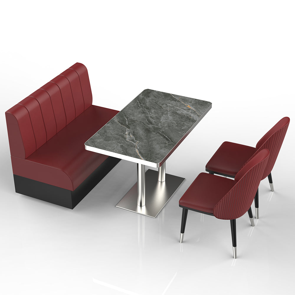 HUALIN Restaurant luxury sintered stone marble dining table chairs comfortable booths, material size color batch customization