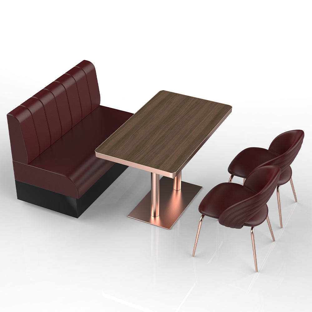 HUALIN Restaurant Luxury Sintered Stone Ceramic Dining Table And Chair Comfortable Booth
