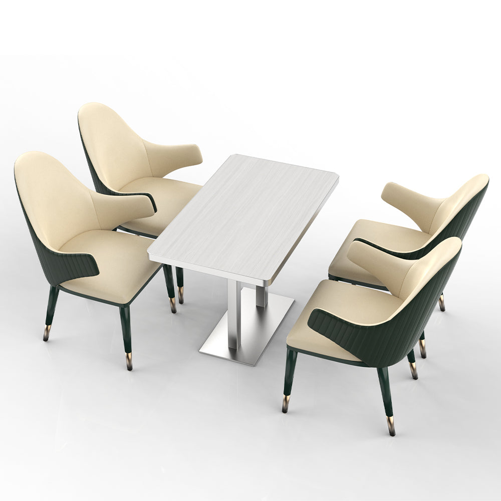 HUALIN Restaurant luxury sintered stone dining table with comfortable chairs, customizable material, color and size