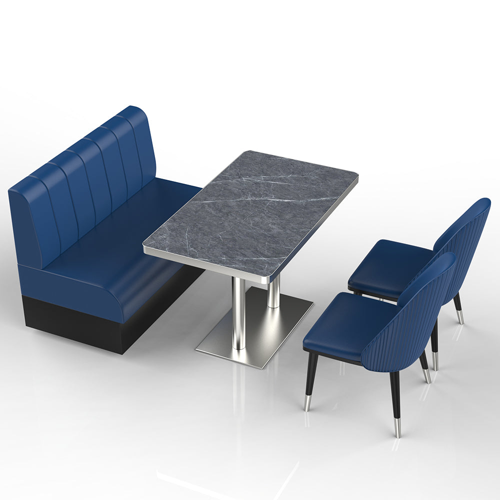 HUALIN Restaurant luxury sintered stone marble dining table chairs comfortable booths, material size color batch customization