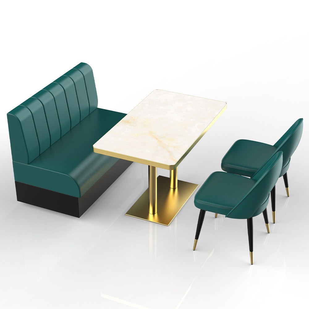 HUALIN Restaurant luxury sintered stone marble dining table chairs comfortable booths, material size color batch customization